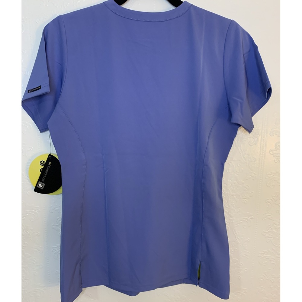 Wonder Wink HP Brand New V-Neck Women's Scrub Top 2 Pockets Size XS Ceil Blue